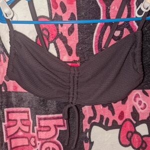 Black Stretchy Ruched Bandeau